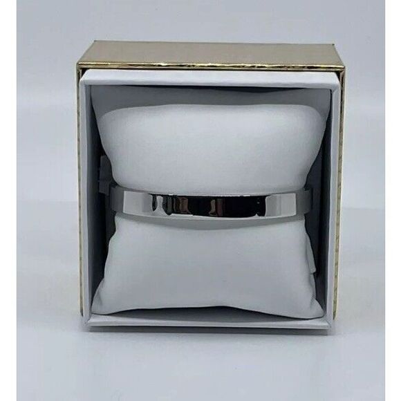 MICHAEL KORS HERITAGE PLAQUE SILVER MKJ3840040 BRACELET WOMEN'S Authentic - Picture 1 of 9
